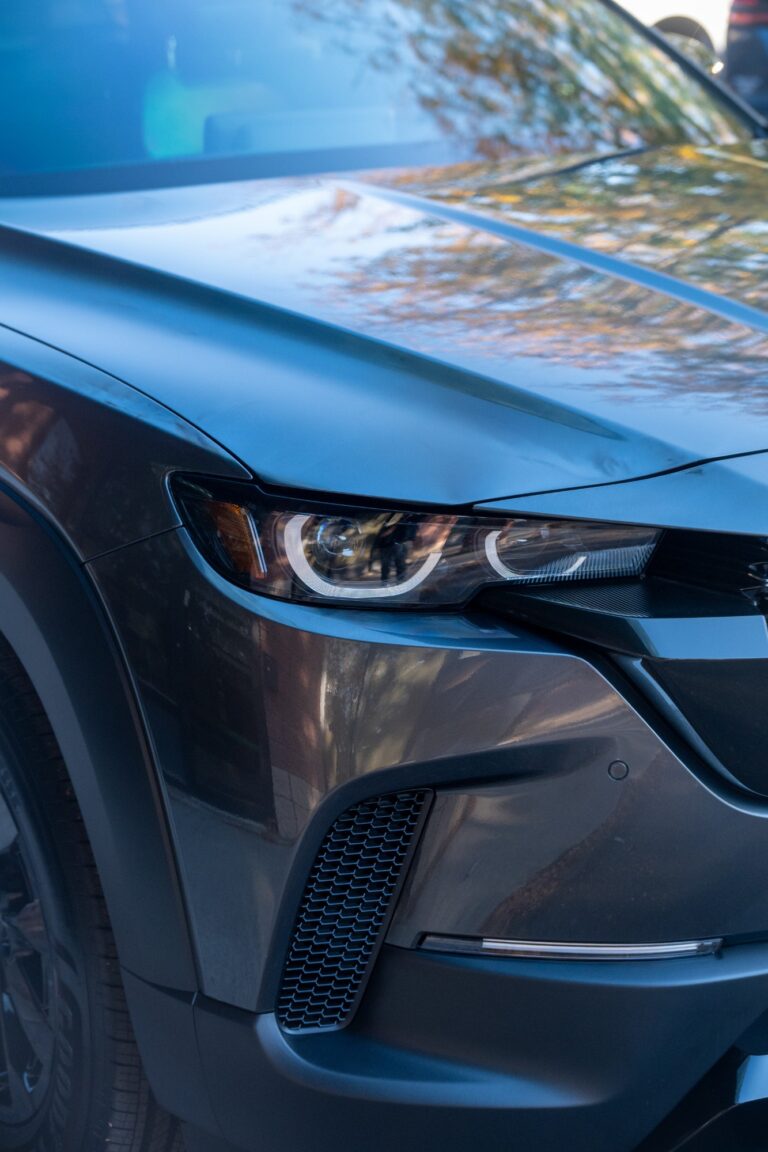 Headlight and hood of a 2026 Mazda CX-50 with full front PPF
